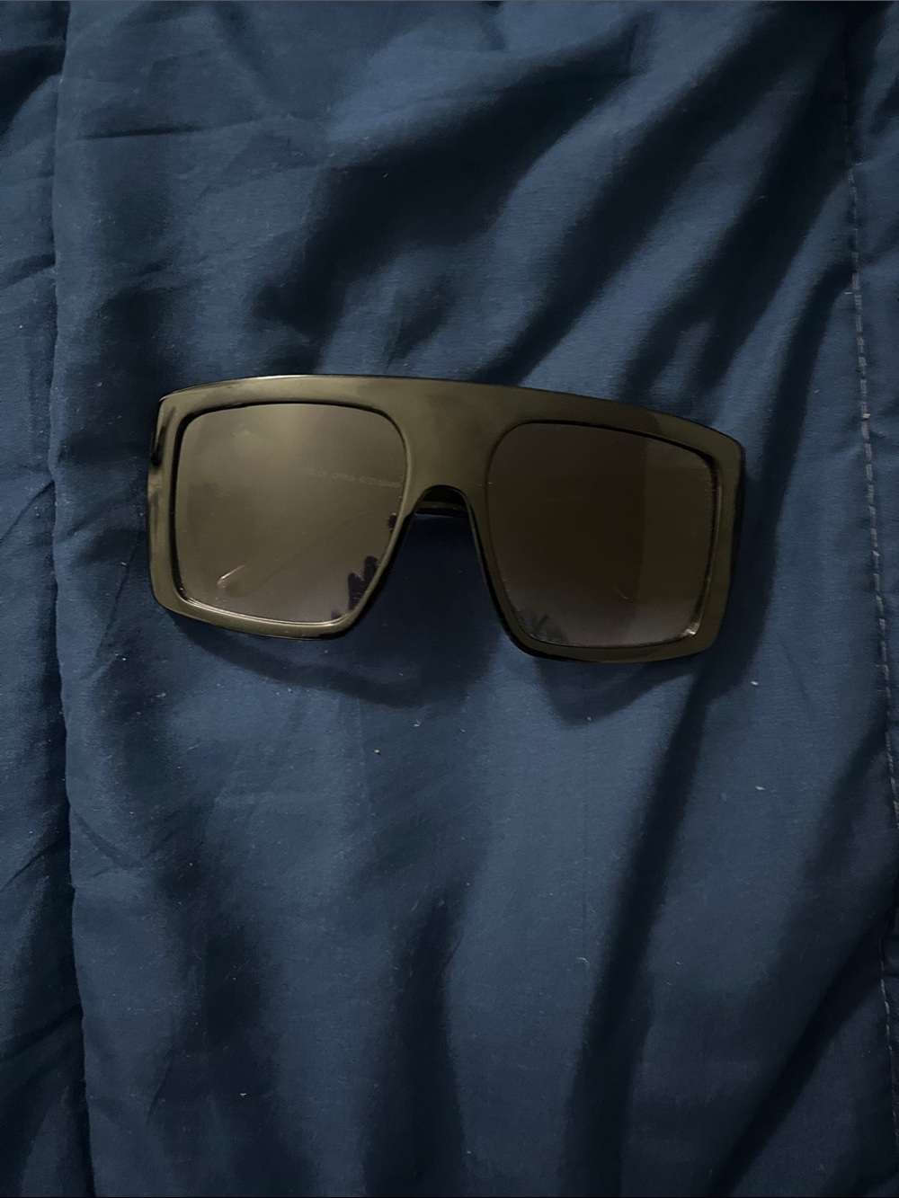 Men's Black Oversized Shield Sunglasses - Unbranded